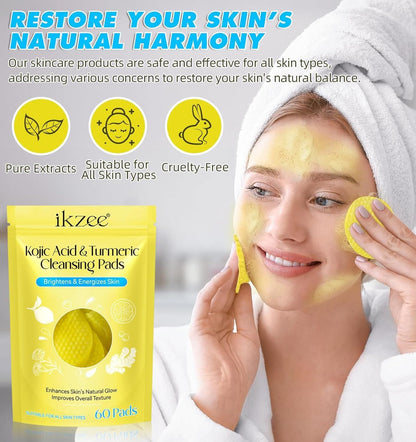 Kojic Buy 1 Get 1 Free Turmeric & Kojic Acid (60×2) Cleansing Pads (100% Geniuan)